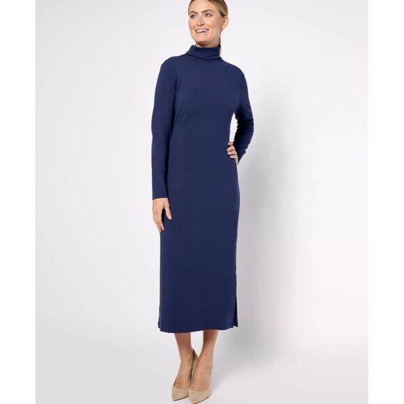 NWT Women with Control Dress Sz 3XT Navy Finespun Jersey Tummy Control Neutral - Picture 1 of 16